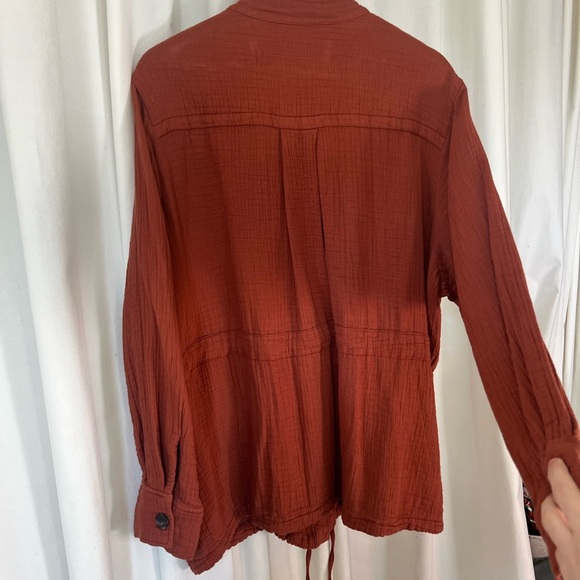 Raquel Allegra Terracotta Utility Jacket Cotton Gauze Size M - Picture 9 of 11